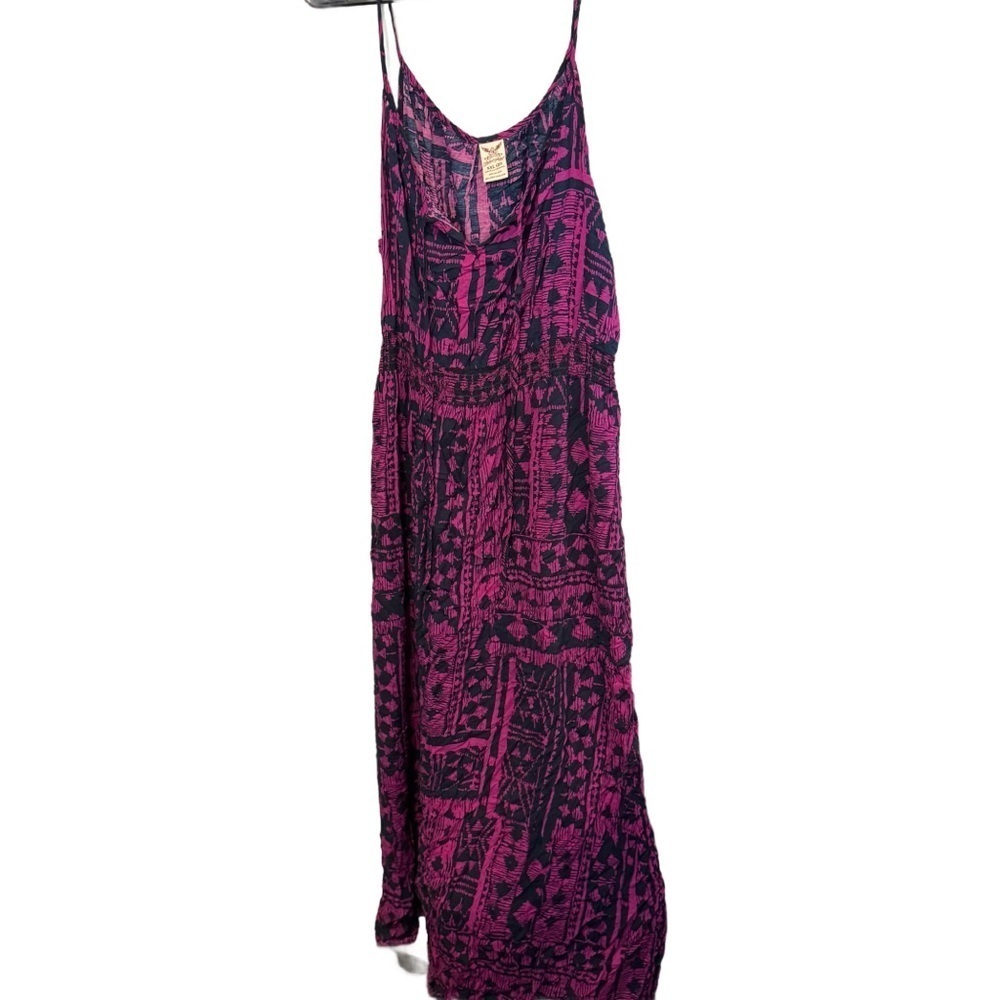 Faded Glory Pink and Black Patterned Maxi Dress